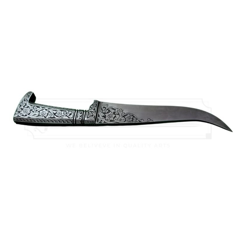 Hand-chiselled antique Sikh Kirpan Dagger with 10.5-inch iron and steel blade